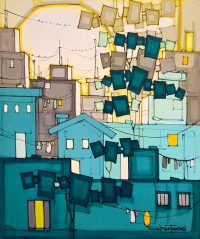 Salman Farooqi, 24 x 30 Inch, Acrylic on Canvas, Cityscape Painting, AC-SF-585